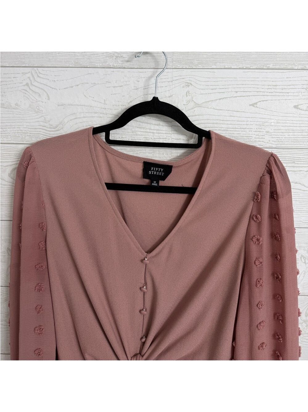 Fifty Street Women’s Retro Dusty Pink Blouse. Size M - Picture 4 of 7